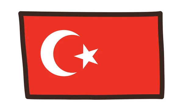 Turkiets nationella flagga — Stock vektor