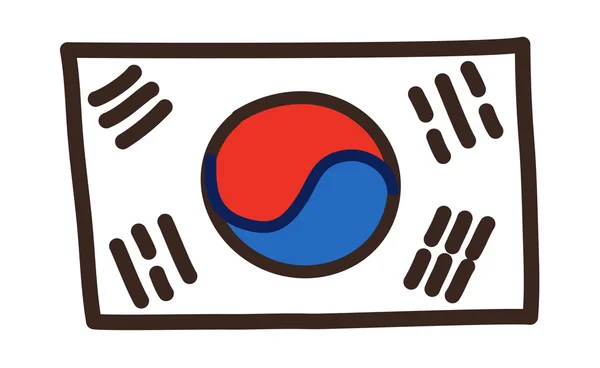 Nationale vlag van korea — Stockvector