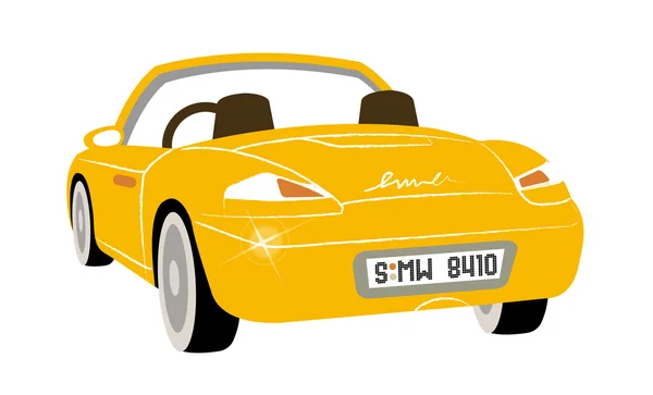 Carro amarelo — Vetor de Stock