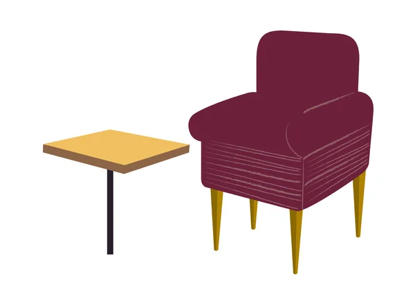 Stuhl und Tisch — Stockvektor