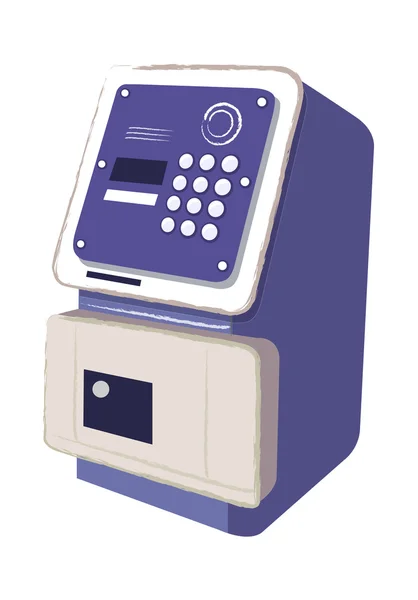 Blauwe telefoonautomaat — Stockvector
