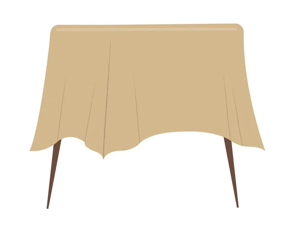 ベージュ布と台所のテーブル — ストックベクタ