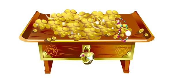 Gold coins on the table — Stock Vector