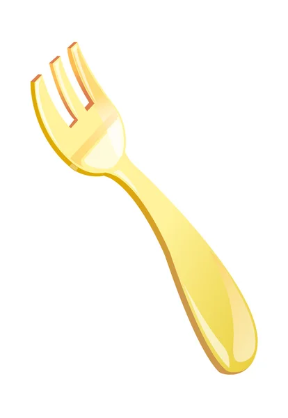 Golden fork — Stock Vector