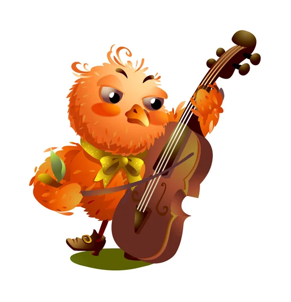 Owl plays a violin — Stock Vector