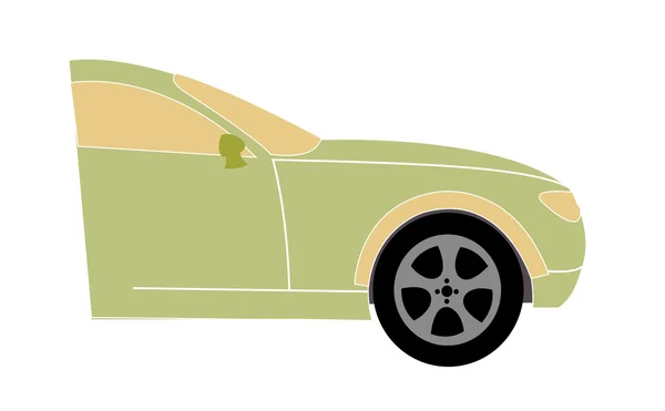 Licht groene auto — Stockvector