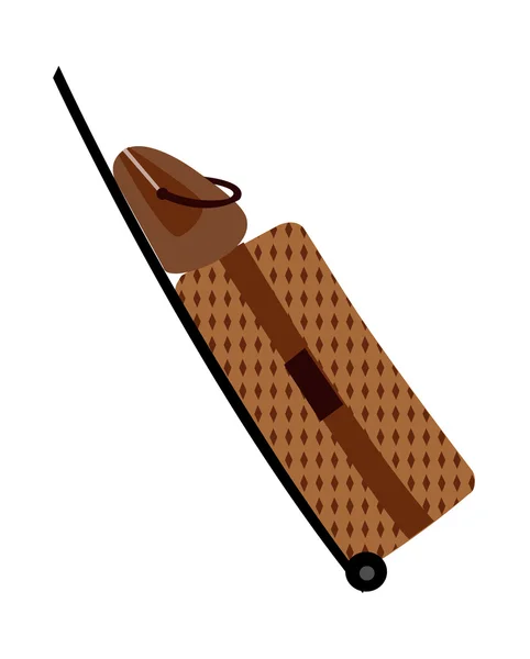 茶色のトラベル バッグ — ストックベクタ