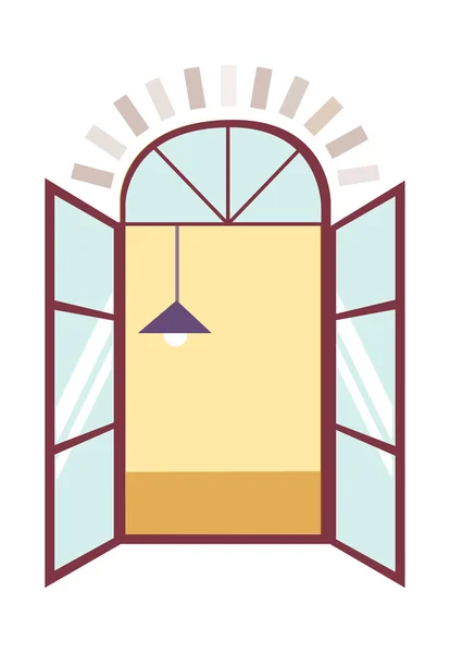 Вікно і лампа — стоковий вектор