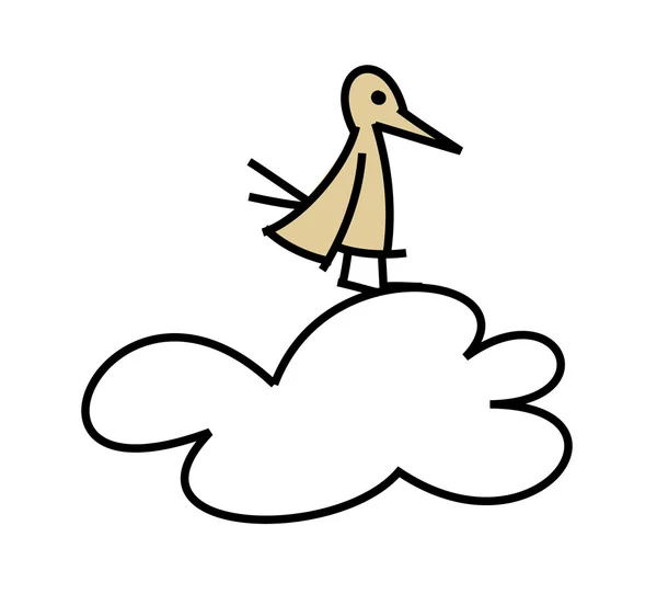 Bird on a cloud — Stock Vector