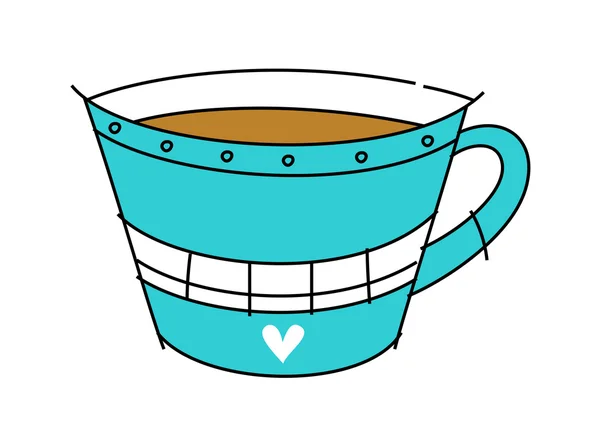 Taza de café verde claro — Vector de stock