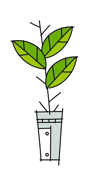 Plantera i en blomkruka — Stock vektor