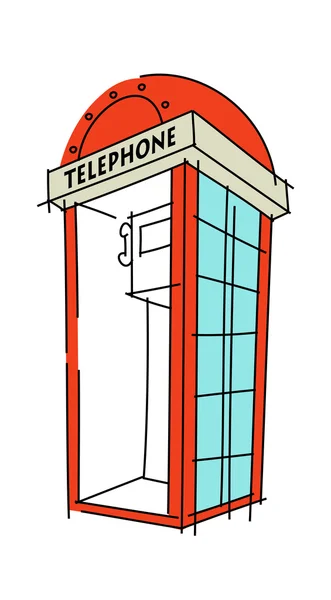 Vörös telefonfülke — Stock Vector