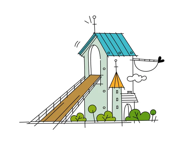Église colorée — Image vectorielle