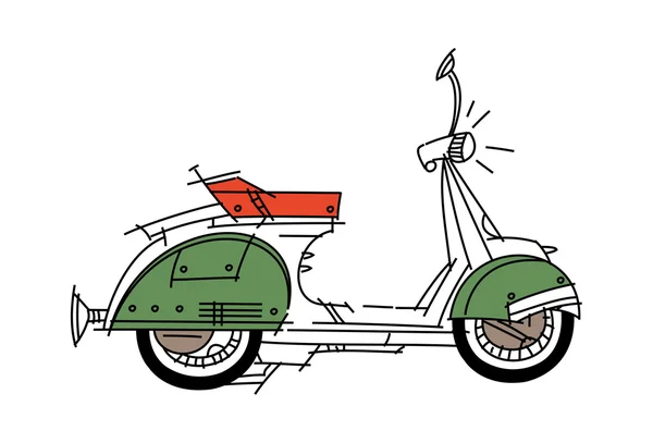 Yeşil scooter — Stok Vektör
