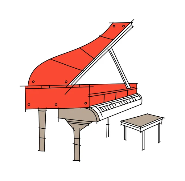 Red piano — Stock Vector