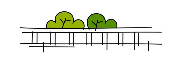 Pont et buissons — Image vectorielle