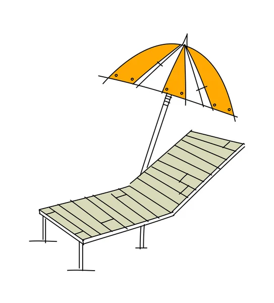 Silla y sombrilla — Archivo Imágenes Vectoriales