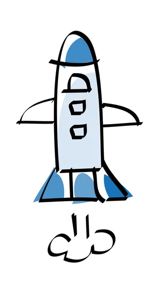 Blue rocket — Stock Vector