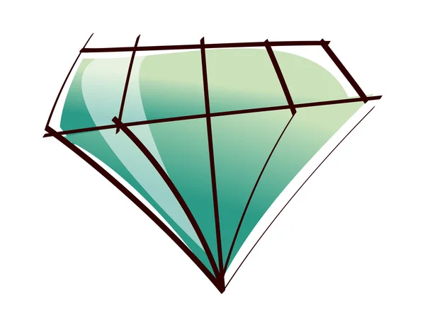 Diamante verde —  Vetores de Stock