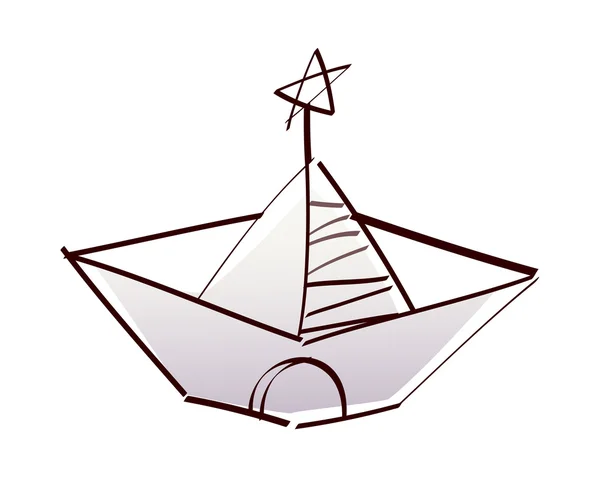 Pappersbåt — Stock vektor