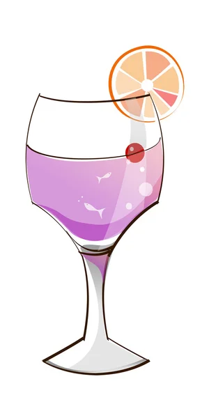 Alcoholic cocktail glass — Stock Vector