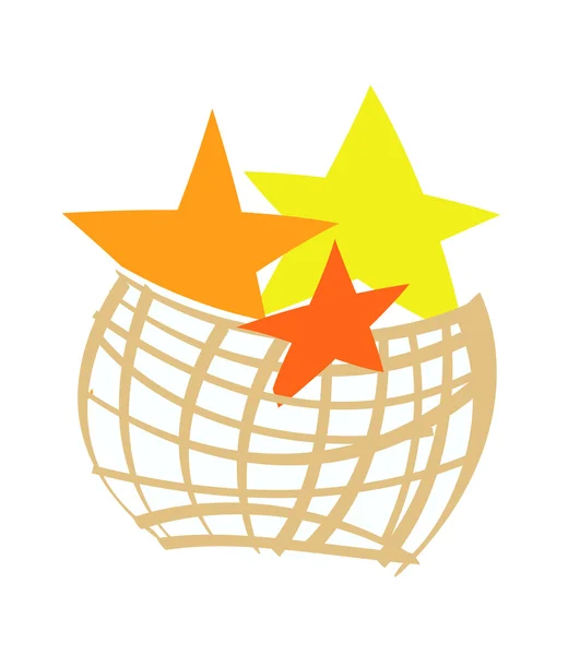 カラフルな星付きバスケット — ストックベクタ