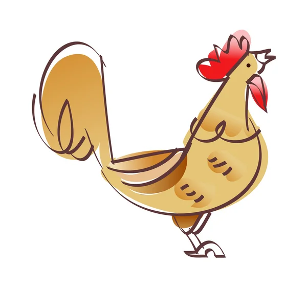 Brown cock — Stock Vector