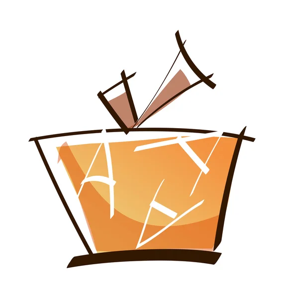 Orangefarbene Geschenkbox — Stockvektor
