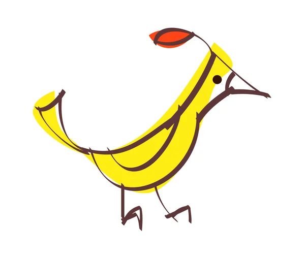 Pájaro amarillo — Vector de stock