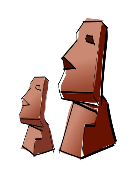 Statues of Easter Island — Stock Vector