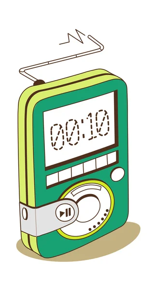 Jugador mp3 verde — Vector de stock