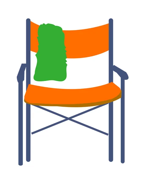 Chaise rouge et serviette verte — Image vectorielle
