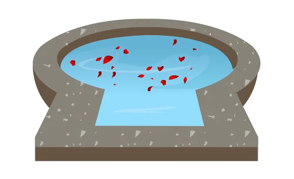 Бассейн с лепестками роз — стоковый вектор