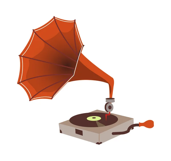 Vieux gramophone — Image vectorielle