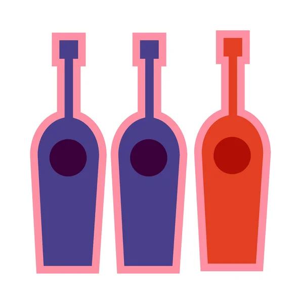 Blaue und rote Flaschen — Stockvektor