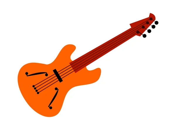 Orangefarbene E-Gitarre — Stockvektor