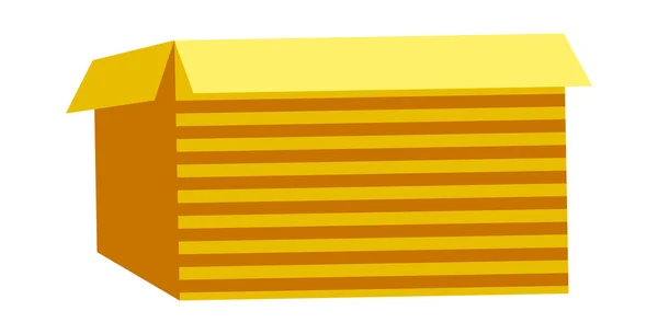 Caja de embalaje amarillo — Vector de stock