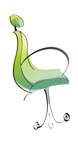 Green armchair — Stock Vector