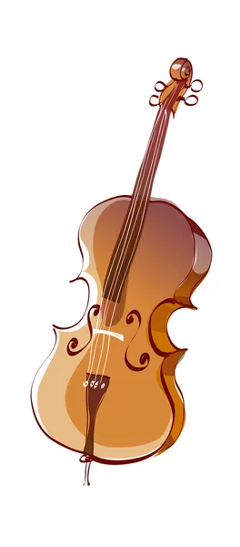 Brown double bass — Stock Vector