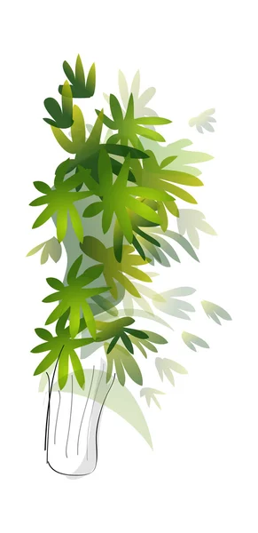 Plante verte dans un pot — Image vectorielle