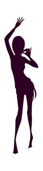 Silhouette d'une danseuse — Image vectorielle