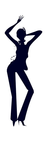 Silhouette d'une danseuse — Image vectorielle