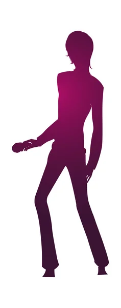 Silhouette d'un danseur — Image vectorielle