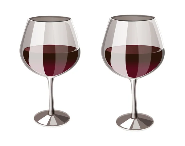 Gläser Rotwein — Stockvektor