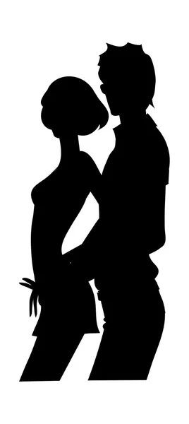Silhouette eines liebenden Paares — Stockvektor