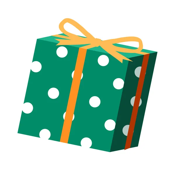 Green gift box — Stock Vector