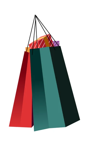 Rood en groen shopping tassen — Stockvector