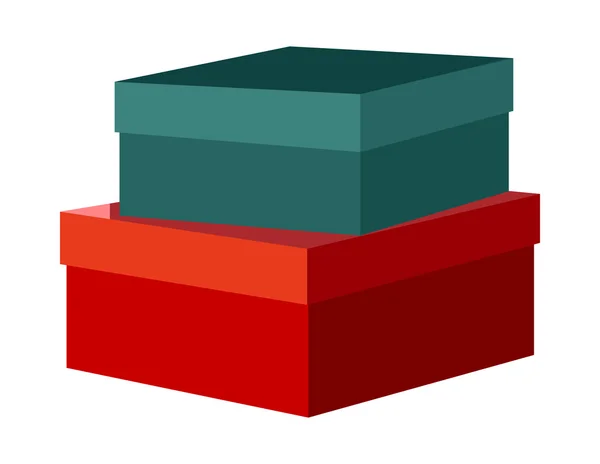 Красный и зеленый коробки — стоковый вектор