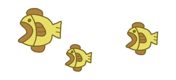 Peces amarillos — Vector de stock