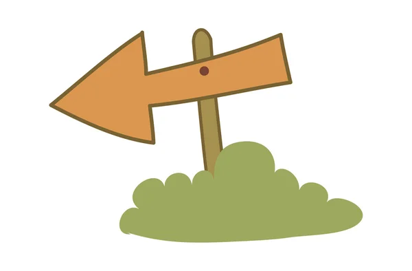 木制箭头和灌木 — 图库矢量图片